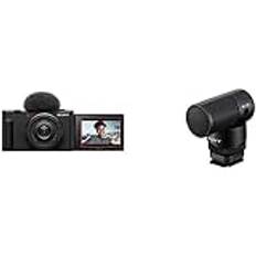 Sony ZV-1 II Vlogkamera | Digitalkamera (justerbar skärm för vlogging, vidvinkelzoomobjektiv, 4K-video, flerriktad mikrofon) & Sony ECM-G1 Trådlös Shotgun-mikrofon, svart