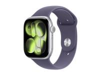 (ComputerSalg) Apple Watch Series 11 (GPS) - 46 mm - sølvaluminium - smart ur med sportsbånd - fluoroelastomer - lilla tåge - båndstørrelse: M/L - 64 GB - Wi-Fi 4,