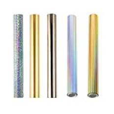 5 st Glimmer het folie, metallisk variation vacker diamantfärg, 19 cm x 5 meter fiberrullar varm stämpelfolie, folie av laserskrivare och laminator toner reaktiv folie för scrapbooking papper hantverk
