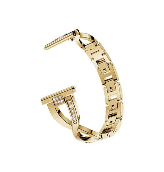 Samsung Galaxy Watch 6 Classic (43/47mm) -  Diamant Rustfrit Stål Dame Urrem - Guld