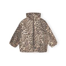 Puffer leopard midi brun