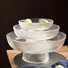 1 st, fruktskål i glas, fruktskål med fot, stapelbar design, mellanmålsskål, salladsskål, fruktkorg för köksbänk, bordsskiva, heminredning, frukt- och - Genomskinlig (1 PC-A,1 PC-B,1 PC-C)