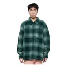 Stüssy, Jacka, Herr, Grön, L, Polyester, Plaid Sherpa Polyester Skjorta Grön