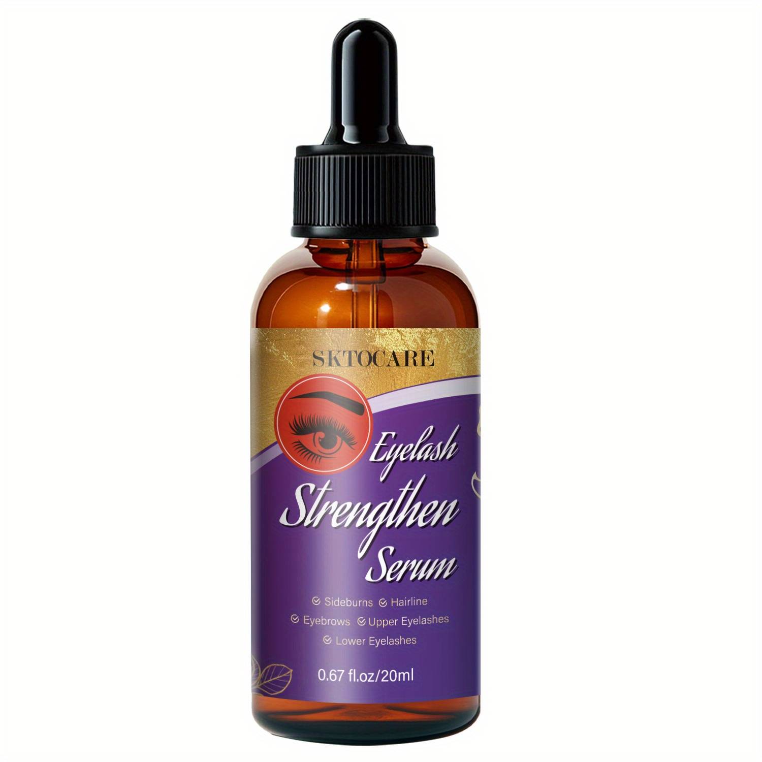 Eyelash Care Serum With Curling & Lashes, For Looking Thicker, Fuller, Lashes Eyelashes, Eyebrows, Upper Eyelashes, Sideburns And Hairline, Eye Lashes & Brows, And More , 0."67" Fl.oz/20ml