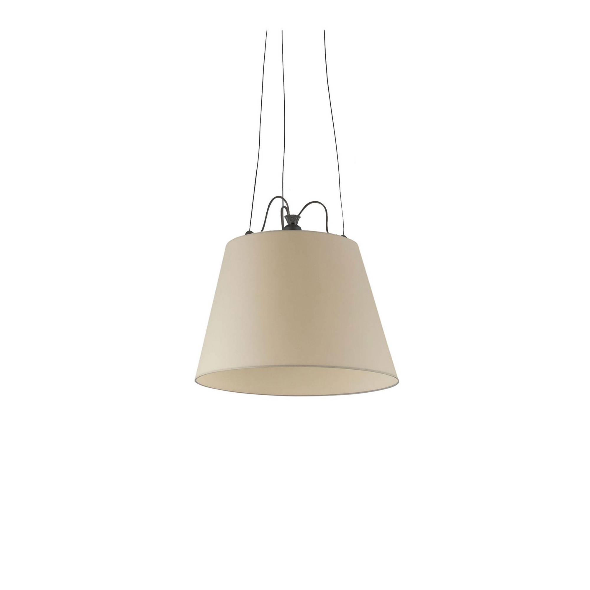 Artemide - Tolomeo Mega Pendellampa, Skärm i Pergamentpapper Ø 42 cm, Svart - Pendellamper - Giancarlo Fassina,Michele De Lucchi - Sort