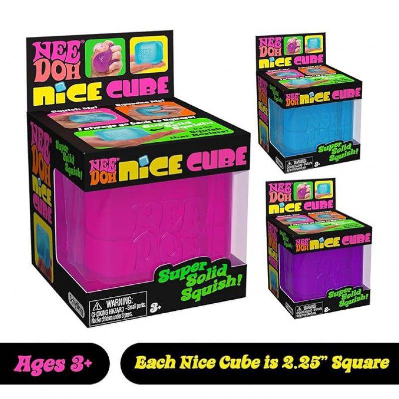 Schylling Needoh Nice Cube Squishy Fidgeting Cube Stress Ease Tactile Plaything Anti-Anxiety Squeeze Object For  Focus