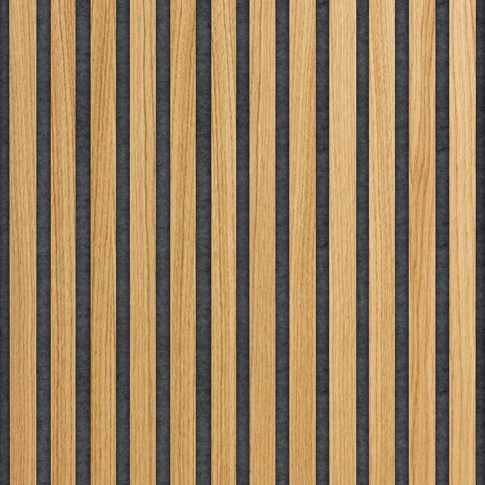 Wood on Wall Akustikpanel Ek Oljad - 2-pack / Mörkgrå / 2400x600mm