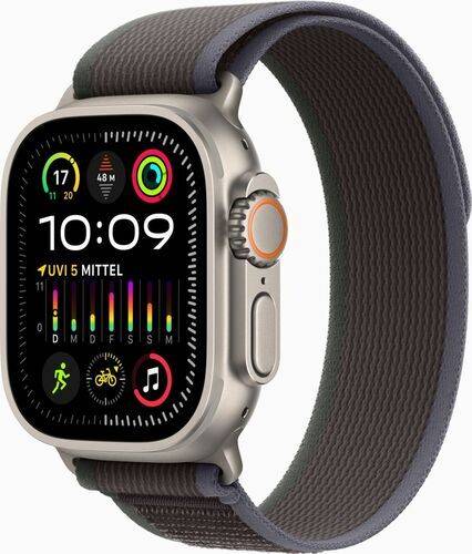 Apple Watch Ultra 2 (2023) | GPS + Cellular | sølv | Trail Loop blå/sort S/M