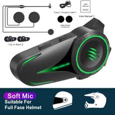 Smart Bluetooth 5.3 Helmet Headset Waterproof Motorcycle Intercom A50