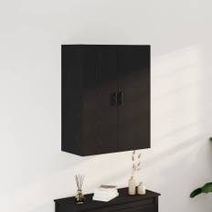 vidaXL Vægmonteret skab Sort eg 69,5 x 34 x 180 cm Konstrueret træ