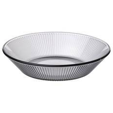 HAVSGÄDDA djup tallrik, randmönster/grå, 19 cm