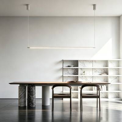 86 cm dæmpbar spisebordslampe, hvid, 11W LED, 2800K, CRI 92, inkl. wireophæng