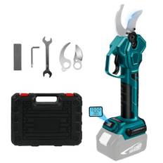 Batteridriven grensax elektrisk trädgårdssax trådlös 65 mm kompatibel med Makita 18 V borstlös motor elektrisk grensåg batteri sax LCD för trimning av träd fruktträd (utan batteri)