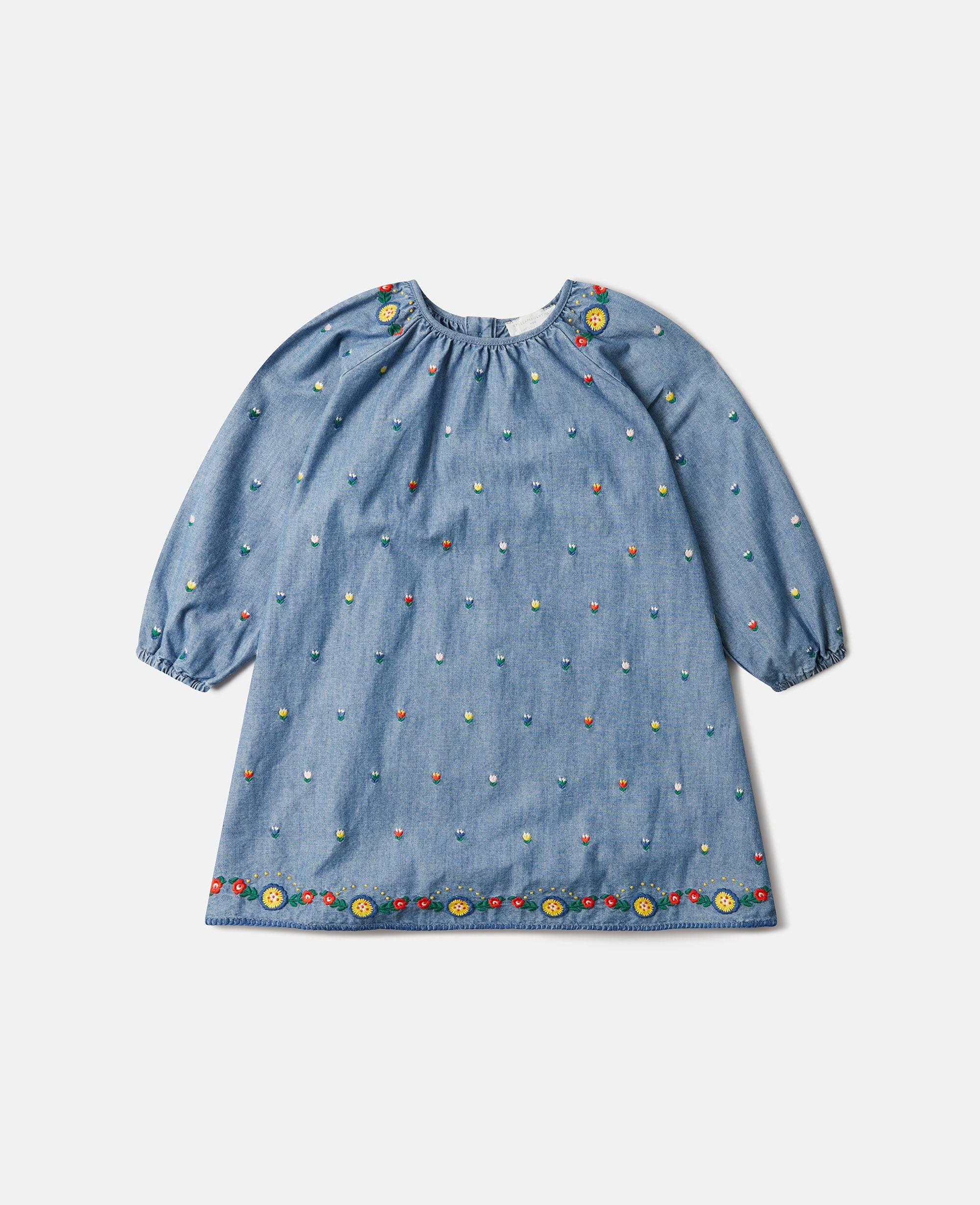 Stella McCartney - Tulip Embroidered Chambray Dress, , Size: 6