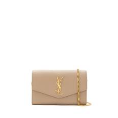Saint Laurent - Uptown kuvertväska i skinn - dam - kalvskinn - one size - Neutral