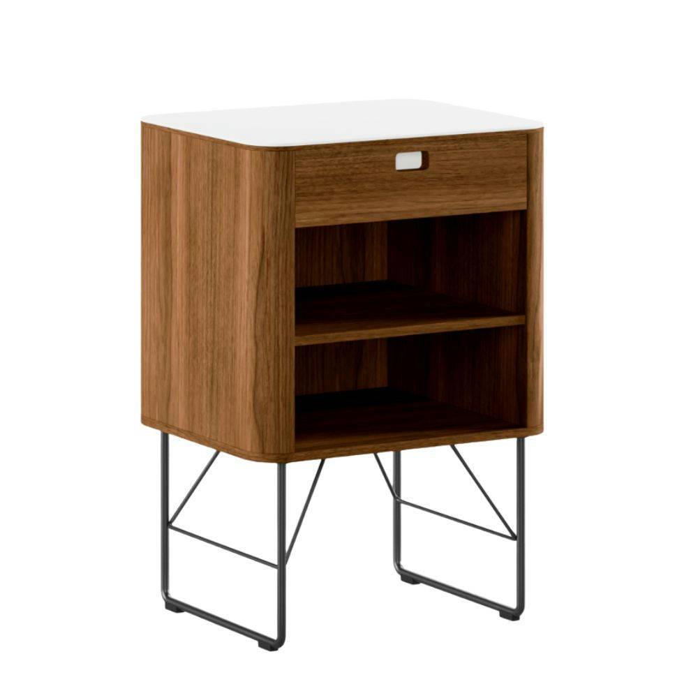 Naver Collection AK2406 Sängbord Oiled Walnut Black pulverlackerat stål