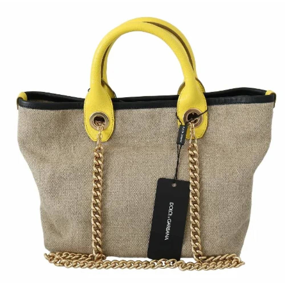 Dolce & Gabbana Pre-owned Pre-owned Stof skuldertasker - Vintage - Dame - Gul - ONE SIZE - Uld