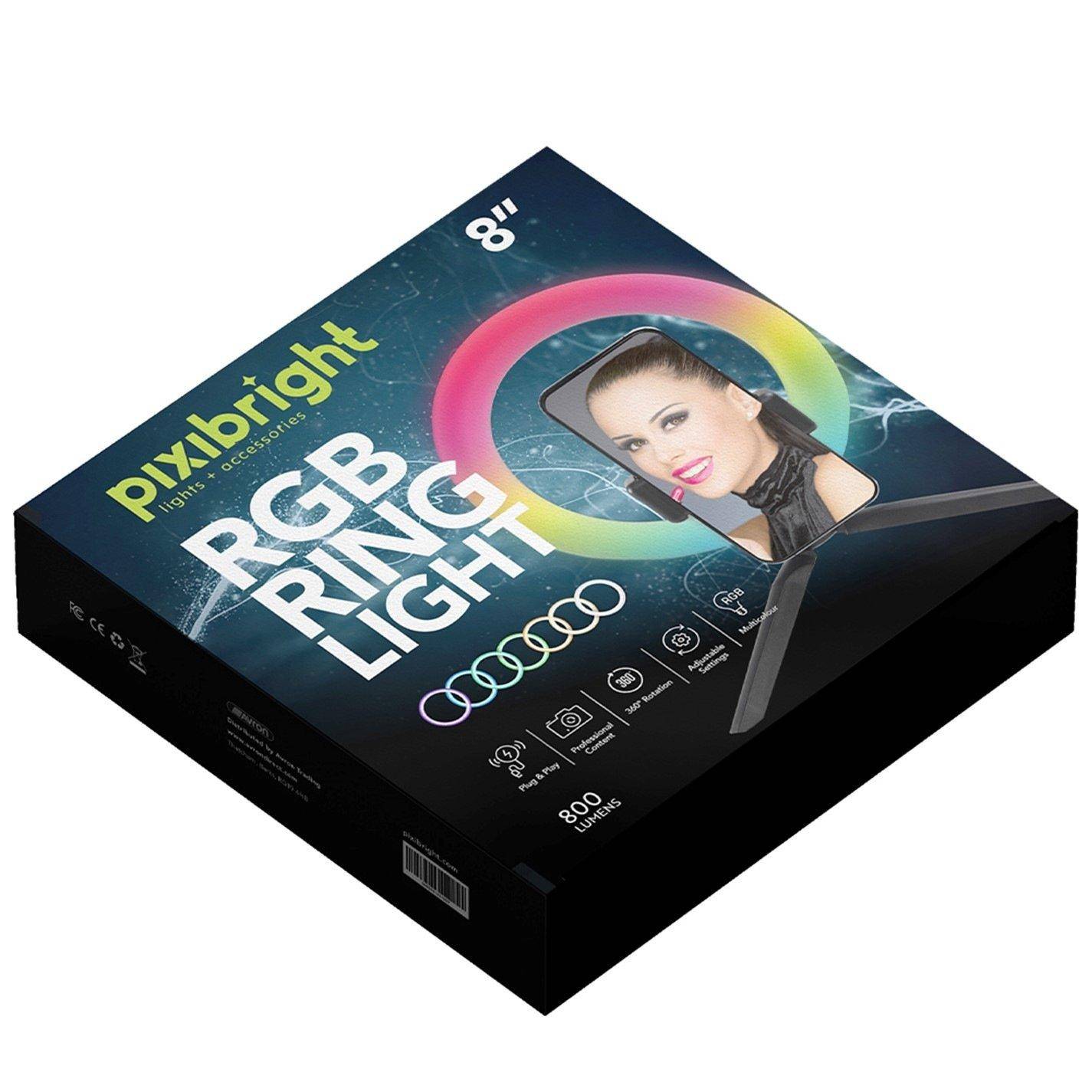 Pixibright Rgb Ring Light Selfie Sticks