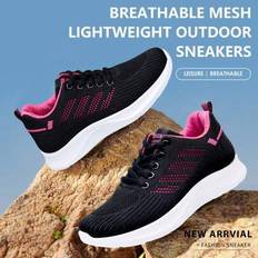 Dam Walking Shoes Gym Shoes Tennis Sneakers - Workout Slip-On Running Athletic Gym Shoes Bekväma ventilerande Casual Sneakers Bred Bredd - Rosa (CN36,CN37,CN38,CN39,CN40,CN41)