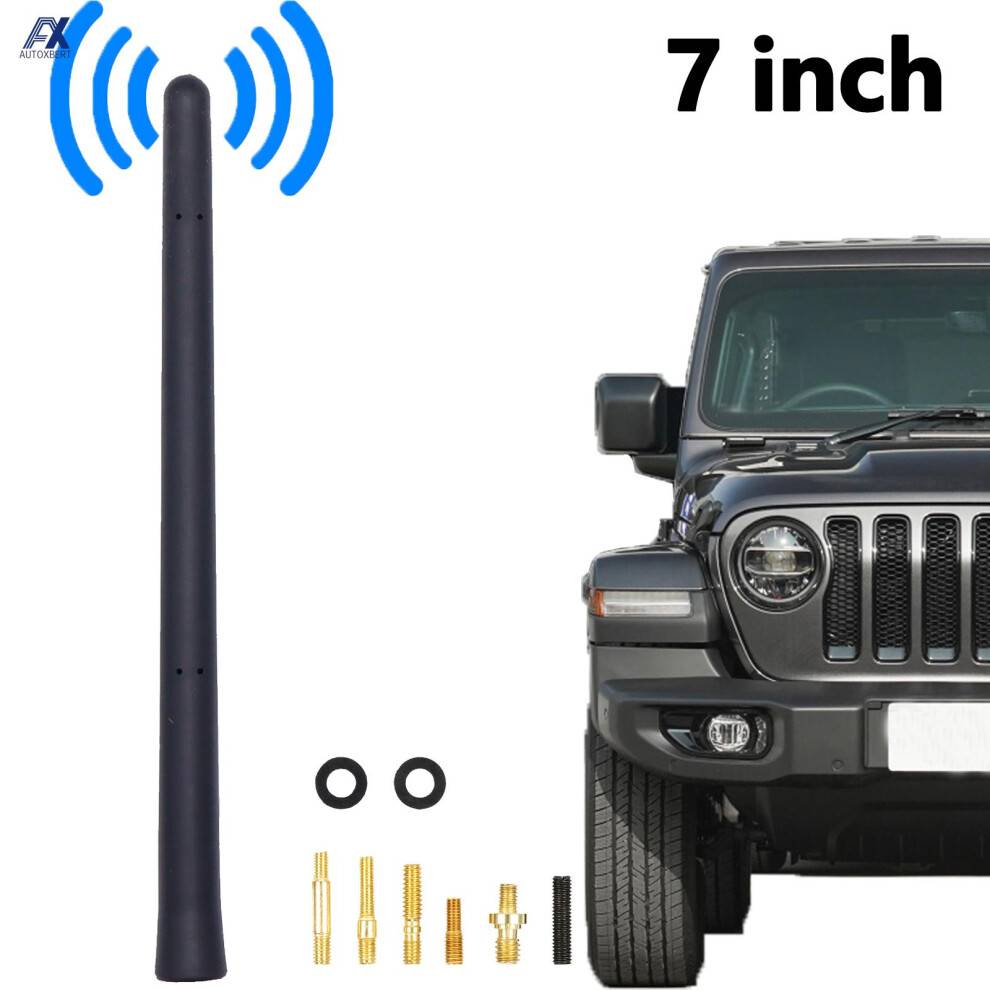 "7"" Gummi Svart Antenn Antenn Radio AM/FM-signal Sändarantenn för Jeep Cherokee Dodge Journey Avenger 2011-2022 Kortfilm"