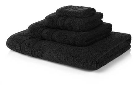 6 Piece Black Towel Bale 500 GSM - 2 Face Cloths, 2 Hand Towels, 1 Bath Towel, 1 Bath Sheet - 100% Cotton Carded Yarn