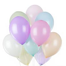 Premium Luftballons Pastell Mix • Helium Ballons • 50 Stück • 10 Farben • Pastell Ballons Macaron für schöne Party Deko, Hochzeitsdeko, Fasching • 100% Naturlatex • Bio abbaubar • reißfest