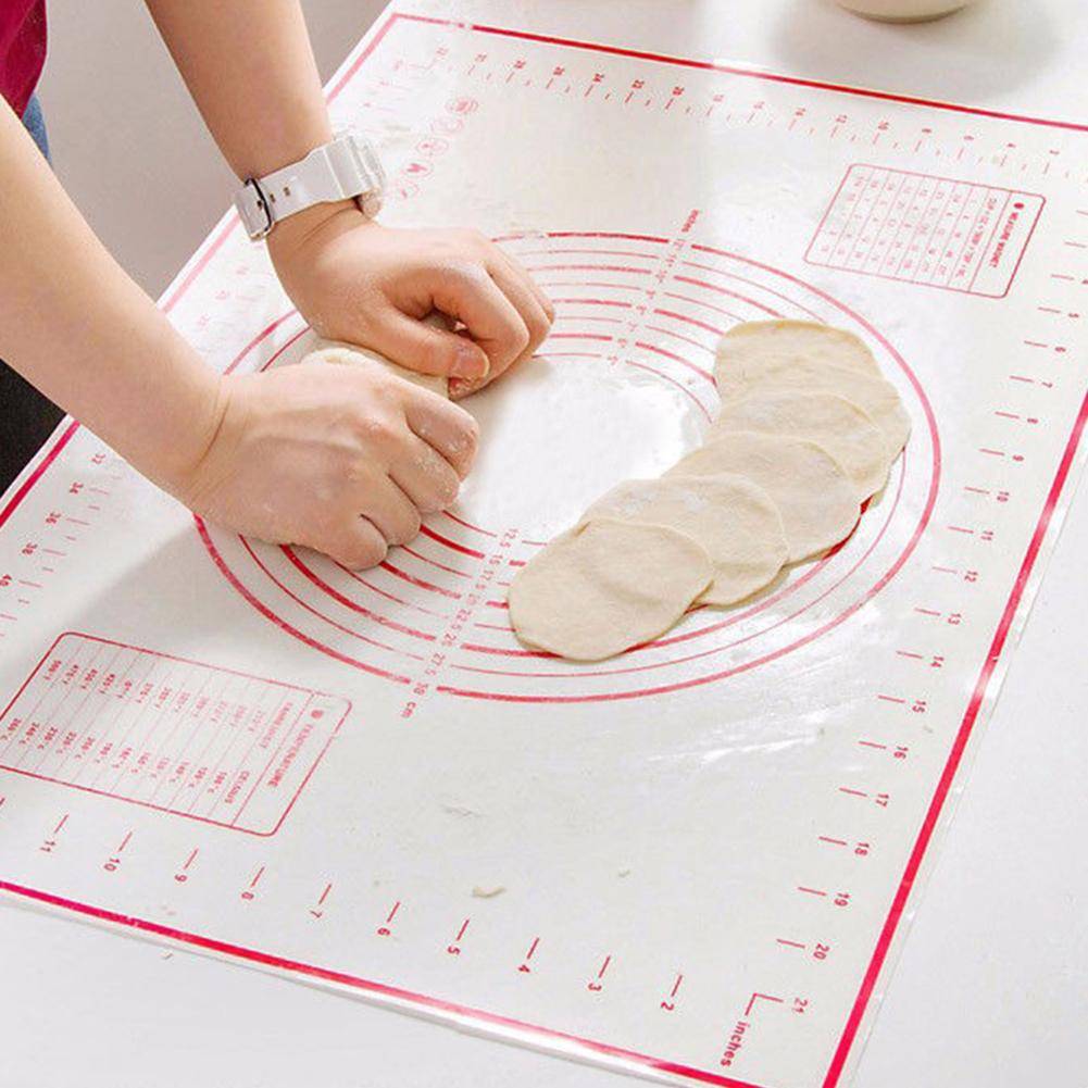 Silikon bakmatta pizza deg maker bakverk kök prylar matlagning redskap redskap bakeware deg mattor knådning tillbehör - Röd 26 x 29cm