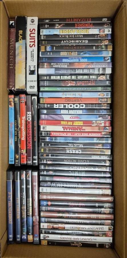 Stor Samling med 62 DVD filmer, Serier, Boxar / Region 1 / Köpfilmer