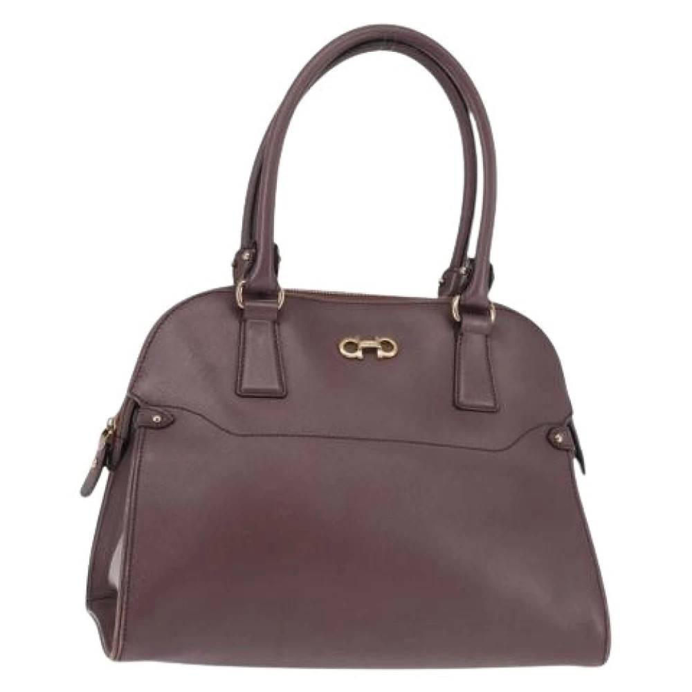 Salvatore Ferragamo Pre-owned Pre-owned Håndtaske - Vintage - Dame - Lilla - ONE SIZE - Læder