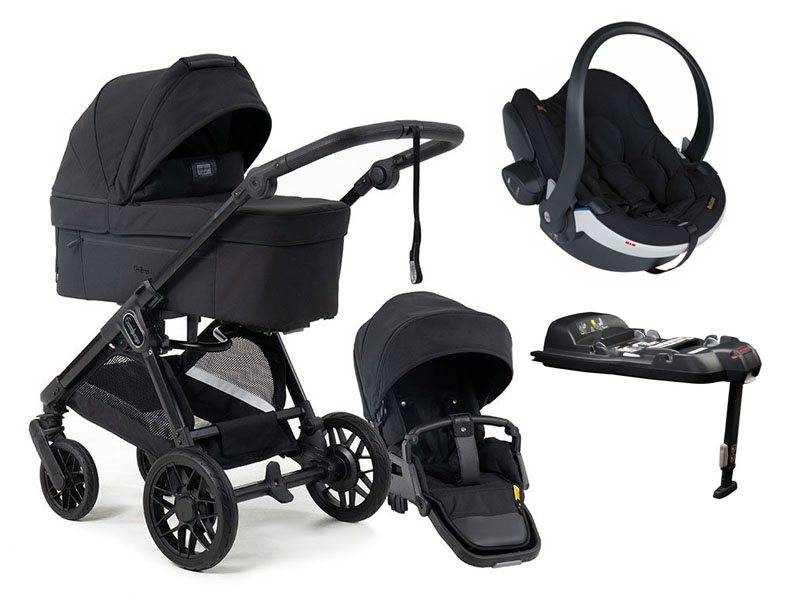 Emmaljunga Sento duovagn Flat+ 2027 + BeSafe iZi Go Modular X2 babyskydd + isofixbas