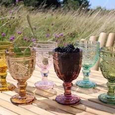 Chic Antique Saint-Émilion Wine Glass with Pattern 6 pcs