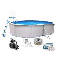 Classic Pool Oval 4,9x3,6x1,2 - Komplet m. teknik - PoolOasen