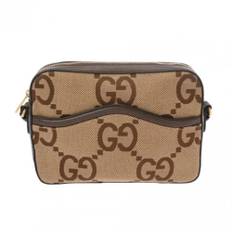 Gucci Vintage, Pre-owned, Herre, Brun, ONE SIZE, Uld, Pre-owned Canvas gucci-tasker