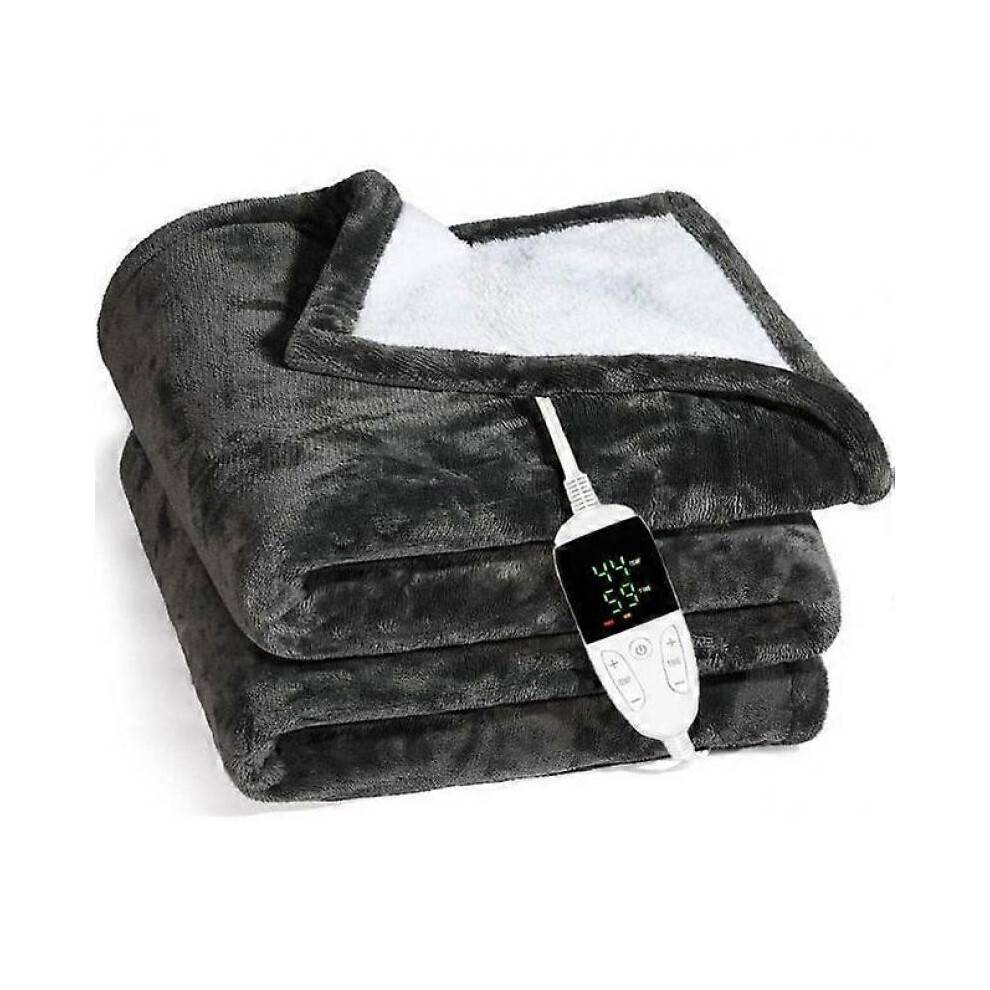 (dark grey) Electric Heated Blanket with 6 Fast Heating Levels.