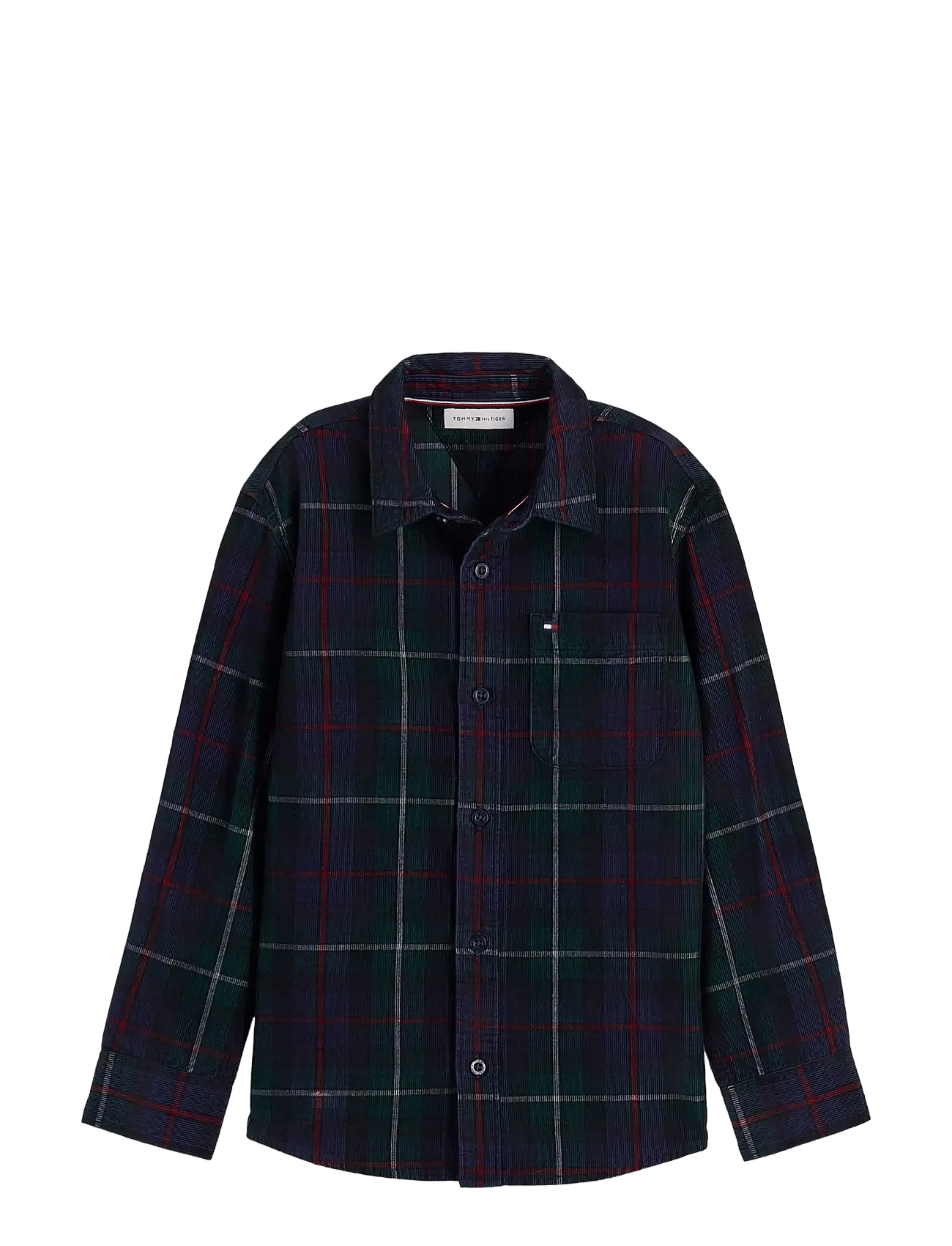 Tommy Hilfiger Corduroy Check Graphic Shirt - Green - 128