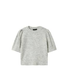 LMTD Nlflodet Ss Short Puff Knit |Grey |170-176