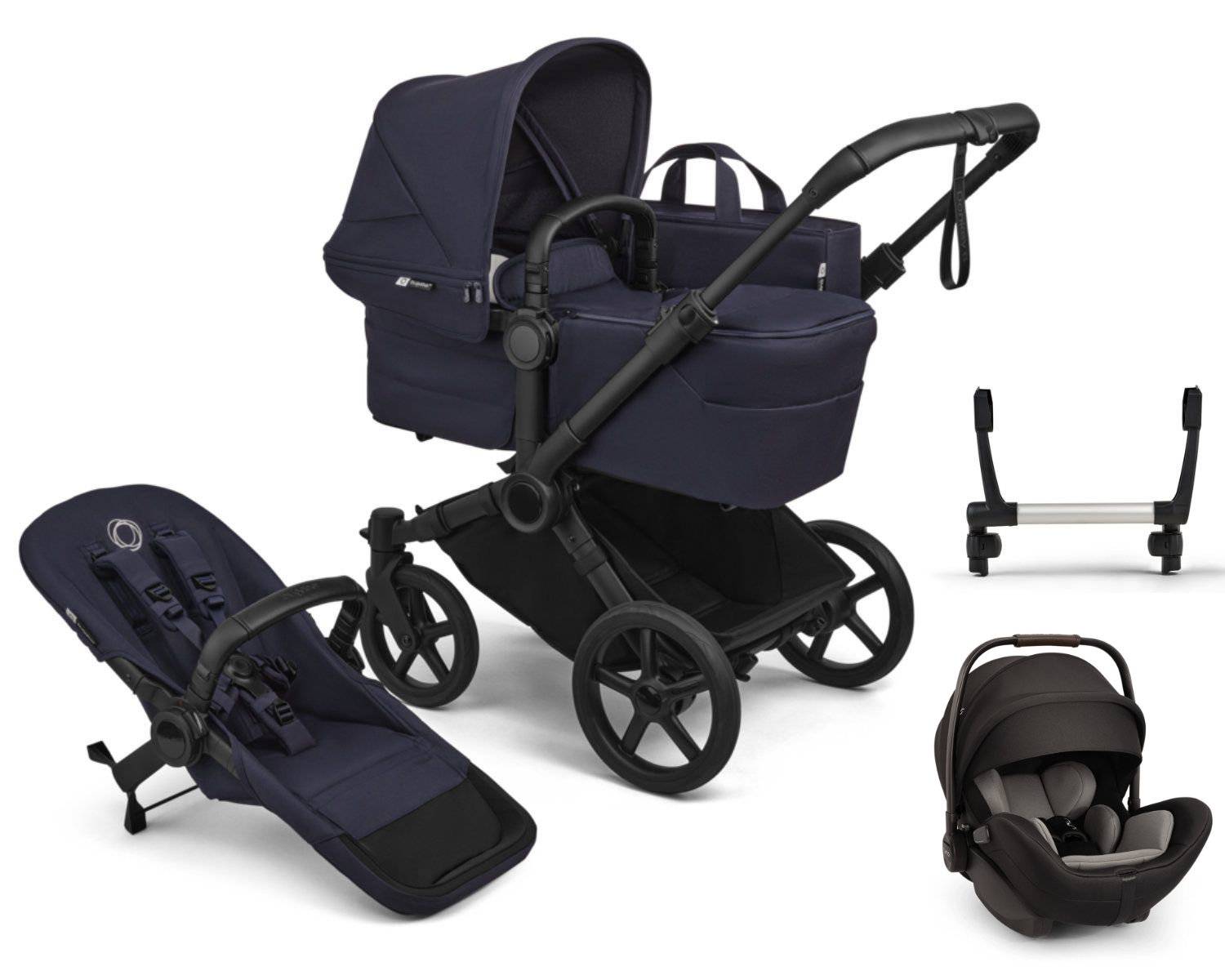 Bugaboo Donkey 6 Mono Stroller Set 3 in 1 incl. Nuna Arra Flex i-Size Car Seat - Black / Deep Indigo