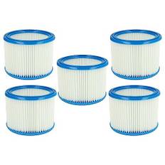 vhbw Filterset 5 x veckfilter kompatibelt med Nilfisk/Alto/Wap Aero 20, 21, 25, 26, 31 våt- och torrdammsugare – filter, patronfilter