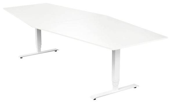 Konferencebord Grande, 5600x1200 mm, rektangulært hvid/hvid