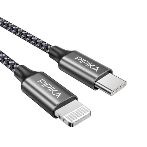 PIPIKA USB-C till Lightning-kabel, 2 meter, MFi-certifierad iPhone-laddkabel, kompatibel med iPhone 14/13/12/11Pro Max/Pro/X/XS/XR/8 Plus, för USB-C-laddare