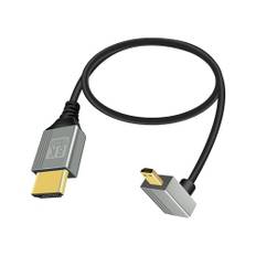 RIIEYOCA 8K Micro HDMI till HDMI-adapterkabel, 90 graders nedåtvinklad Micro HDMI-kontakt till HDMI-kontakt 8K@60Hz 4K@120Hz 48 Gbps High-Speed HDMI 2.1 anslutningskabel för bärbar dator, TV (0,5 m)