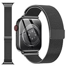 Original Naturligt Milanesisk loop kompatibel med Apple Watch Armband 49mm 46mm 45mm 44mm 42mm 41mm 40mm 38mm, Rostfritt Stål Ersättningsband för iWatch Ultra/Ultra 2, SE, Serie 10 9 8 7 6 5 4 3 2 1