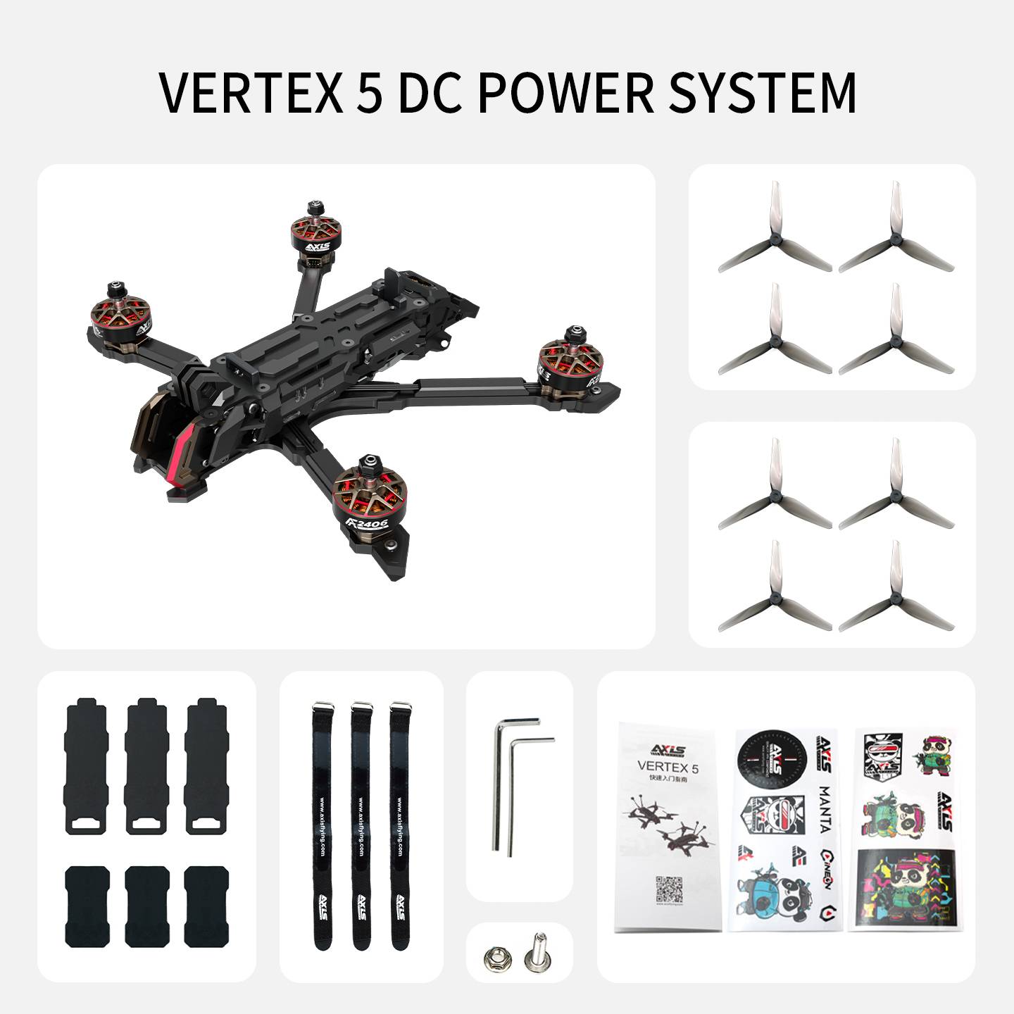Axisflying VERTEX 5 Frame For 5 inch FPV Frame Kit DC Wide X Ultralight For RC FPV Freestyle Cinematic Drone DIY Accessories