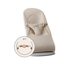 BabyBjörn - Babysitter med leksak - Ljusbeige / Vävd/Jersey, Tri-Fabric / Ljusgrå / Busiga ögon Svart & Vit