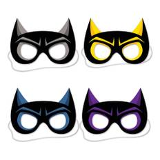 Superhjältemasker Bat i Papp - 4-pack