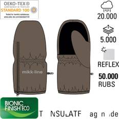 Mikk-Line Polyester Mittens w. Zip Stl. 98/104Y unisex - Vantar & Handskar Från Magasin - Chocolate Chip (98/104Y)