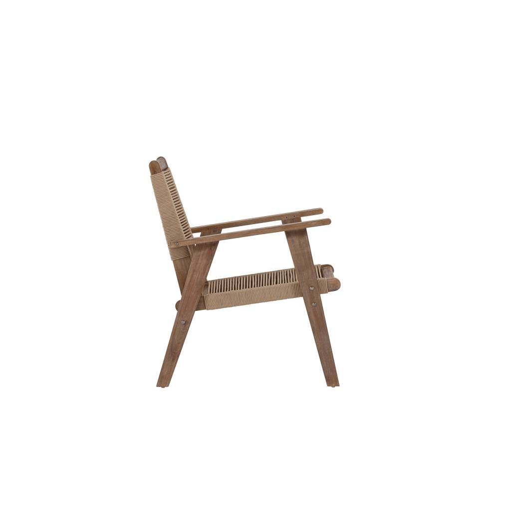 Peter Loungechair Akacia – Dark brown / Beige