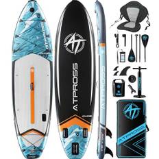 ATPROSS 350x89x15cm Inflatable Paddle Board, 200kg Extra Wide Stand Up Paddleboard for Adults with Premium SUP Accessories Kit & Backpack, Blow Up Kayak Non-Slip Stable Deck Boat for Yoga Fishing Surf