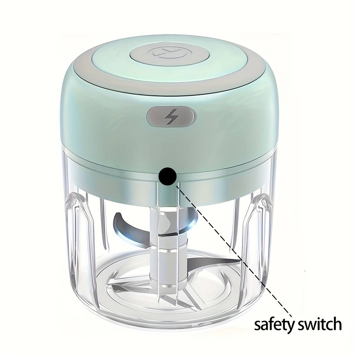 TEMU Flzh Electric Mini Garlic Chopper,portable Mini Mincer Electric Food Processor, Garlic Mincer Onion Veggie Chopper,250ml Mini Food Maker Presses For Chili Meat Spices Chopper Blender Machine
