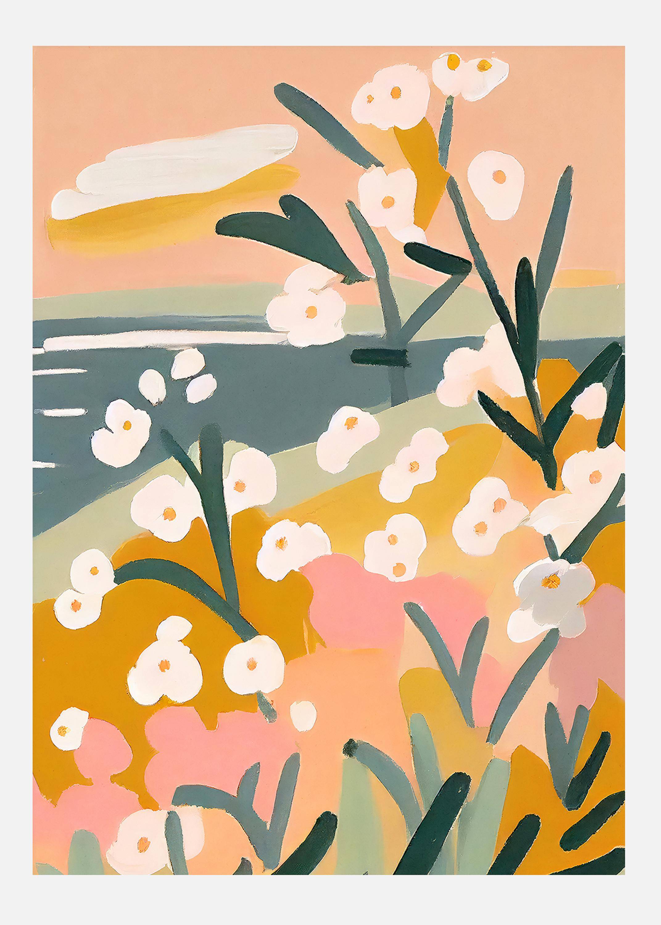 Flowers By The Sea Canvastavla (30x40 cm)